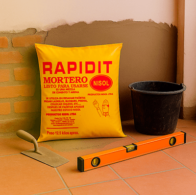 Mortero listo para usar RAPIDIT NISOL para pegar ladrillo, revestir paredes y reparar concreto